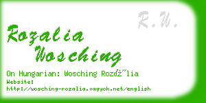 rozalia wosching business card